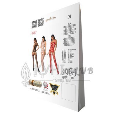 Бодістокінг Passion BS067 red, комбінезон, імітація панчох і топа на бретелях 109081 фото