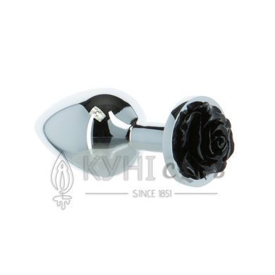 Металева анальна пробка Lux Active з трояндою - Rose Anal Plug - Black, віброкуля в подарунок 103462 фото