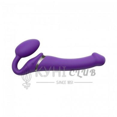 Безремінний страпон з вібрацією Strap-On-Me Vibrating Violet M, діаметр 3,3 см, пульт ДК, регульован 100152 фото