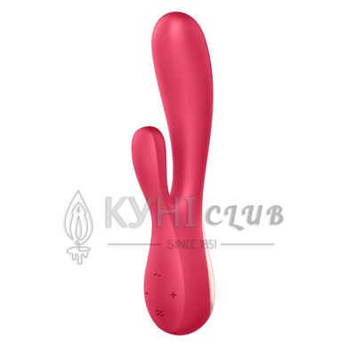 Смарт вібратор-кролик Satisfyer Mono Flex Red, 2 мотори, керування через інтернет 101096 фото