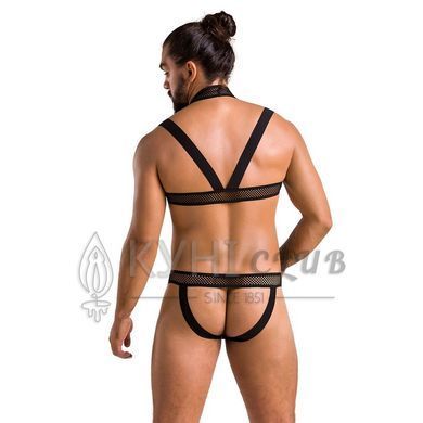 Комплект чоловічої білизни з кріпленнями Passion 043 JACOB S/M Black, труси, шлейки 105578 фото