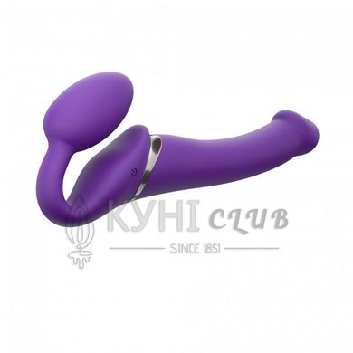 Безремневой страпон с вибрацией Strap-On-Me Vibrating Violet M диаметр 3,3см, пульт ДУ, регулируемый 100152 фото