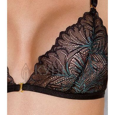 Комплект з відкритим доступом Passion DELIENA SET XXL/XXXL black, ліф, стрінги, пояс для панчіх 106292 фото