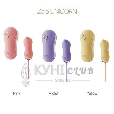 Набір 2в1 Zalo &mdash; UNICORN Pink, віброяйце + вакуумний стимулятор 104661 фото