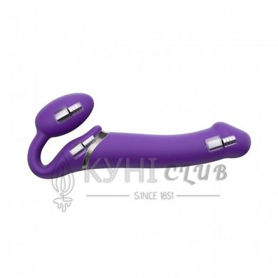 Безремінний страпон з вібрацією Strap-On-Me Vibrating Violet M, діаметр 3,3 см, пульт ДК, регульован 100152 фото