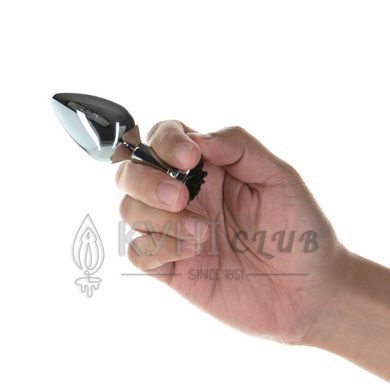 Металева анальна пробка Lux Active з трояндою - Rose Anal Plug - Black, віброкуля в подарунок 103462 фото