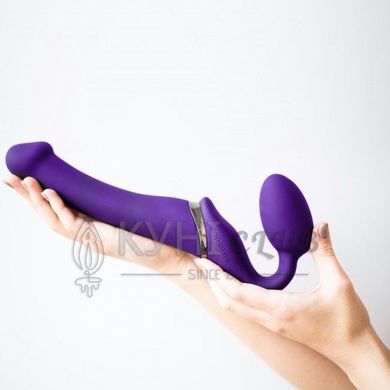 Безремневой страпон с вибрацией Strap-On-Me Vibrating Violet M диаметр 3,3см, пульт ДУ, регулируемый 100152 фото