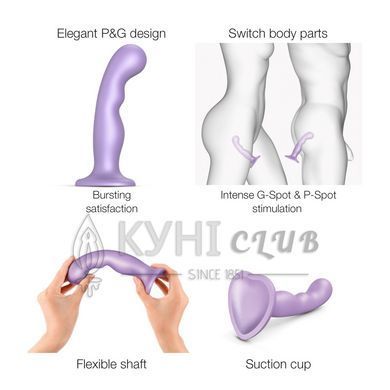 Насадка для страпона Strap-On-Me Dildo Plug P&G Lilas Metallic XXL 107029 фото