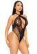 Мереживне тедді Leg Avenue Lace and net halter teddy One size Black, глибокий виріз, халтер 106545 фото 4