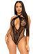 Мереживне тедді Leg Avenue Lace and net halter teddy One size Black, глибокий виріз, халтер 106545 фото 1