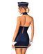 Эротический костюм стюардессы Obsessive Stewardess uniform M/L, blue, платье, пилотка, шарф, манжеты 105707 фото 2