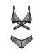 Комплект Obsessive Blomentis 2-pcs set, M/L, кружевной, лиф с завязками на спине, трусики-слипы 109961 фото 3