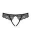 Кружевные танга с доступом Obsessive Contica crothchles thong L/XL, черные 105241 фото 5