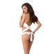 Комплект білизни Passion AMORE SET white, стрінги і ліф у вигляді подарункової стрічки з бантом 109497 фото 2