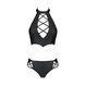 Комплект из эко-кожи Nancy Bikini black L/XL - Passion, бра и трусики с имитацией шнуровки 102953 фото 5