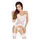 Корсет с пажами JANET CORSET white S/M - Passion, трусики, полупрозрачный 101534 фото 1