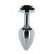 Металева анальна пробка Lux Active з трояндою - Rose Anal Plug - Black, віброкуля в подарунок 103462 фото 1