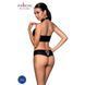 Комплект из эко-кожи Nancy Bikini black L/XL - Passion, бра и трусики с имитацией шнуровки 102953 фото 2