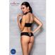 Комплект из эко-кожи Nancy Bikini black L/XL - Passion, бра и трусики с имитацией шнуровки 102953 фото 4