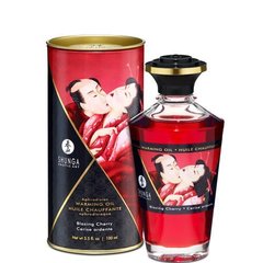 Розігрівальна олія Shunga Aphrodisiac Warming Oil – Blazing Cherry (100 мл) без цукру, смачна 109301 фото