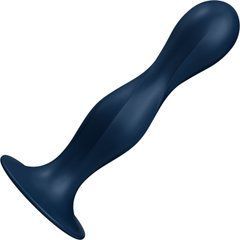 Дилдо Satisfyer Double Ball-R Dark Blue, унісекс, рухомі кульки всередині, на присосці 106741 фото
