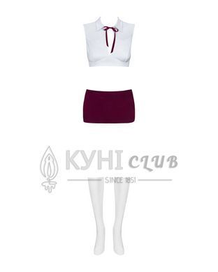 Эротический костюм студентки Obsessive Student 4 pcs costume S/M, топ, юбка, стринги, гольфы 105708 фото