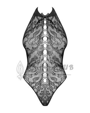 Бодістокінг з великими осередками та відкритою спиною Obsessive B113 teddy S/M/L, халтер 105191 фото
