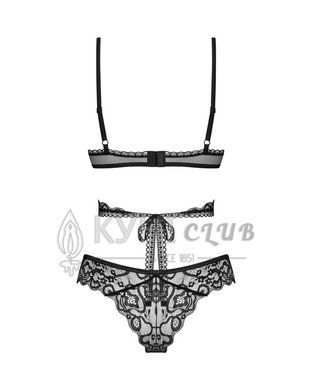 Комплект Obsessive Blomentis 2-pcs set, XL/2XL, кружевной, лиф с завязками на спине, трусики-слипы 109962 фото
