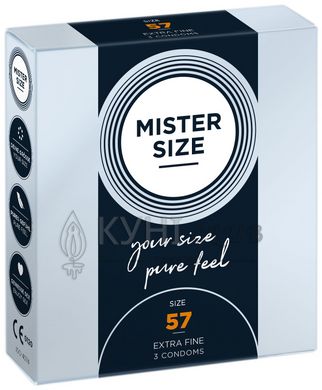 Презервативи Mister Size - pure feel - 57 (3 condoms), товщина 0,05 мм 105949 фото