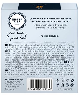 Презервативи Mister Size - pure feel - 57 (3 condoms), товщина 0,05 мм 105949 фото