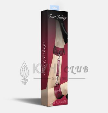 Поножі Feral Feelings &ndash; Ankle Restraints, натуральна шкіра, burgundy 106235 фото