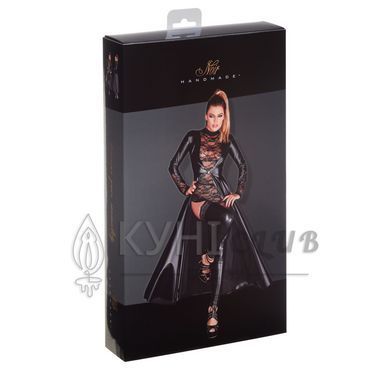 Платье-плащ с мокрым эффектом Noir Handmade F128C Powerwetlook gown coat, L 108011 фото
