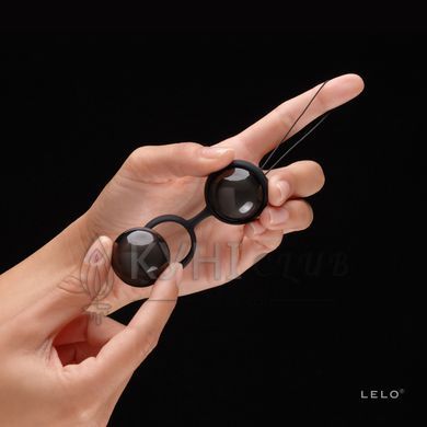 Вагинальные шарики LELO Luna Beads Noir Black, смещенный центр тяжести, диаметр 2,9 см, 2х37 г 106697 фото