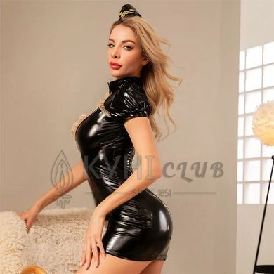 Еротичний костюм стюардеси JSY &laquo;Летюча Вівіан&raquo; з мокрим ефектом One Size, 3 предмети 108414 фото
