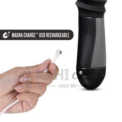 Пульсатор Blush Temptasia &ndash; Lazarus Thrusting Dildo &ndash; Black, ребристий стовбур, 3 швидкості 106850 фото