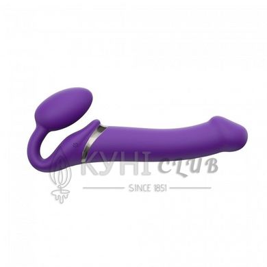 Безремінний страпон з вібрацією Strap-On-Me Vibrating Violet L, діам. 3,7 см, пульт ДК, регульований 100153 фото