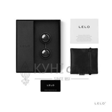 Вагинальные шарики LELO Luna Beads Noir Black, смещенный центр тяжести, диаметр 2,9 см, 2х37 г 106697 фото