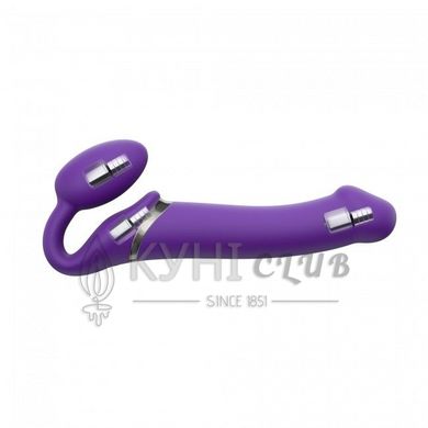 Безремневой страпон с вибрацией Strap-On-Me Vibrating Violet L, диаметр 3,7см, пульт ДУ, регулируемы 100153 фото