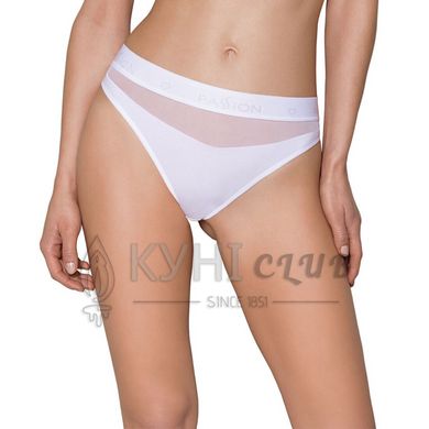 Трусики з прозорою вставкою Passion PS006 PANTIES L, white 102230 фото