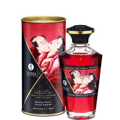 Розігрівальна олія Shunga Aphrodisiac Warming Oil – Blazing Cherry (100 мл) без цукру, смачна 109301 фото