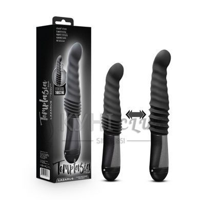 Пульсатор Blush Temptasia &ndash; Lazarus Thrusting Dildo &ndash; Black, ребристий стовбур, 3 швидкості 106850 фото