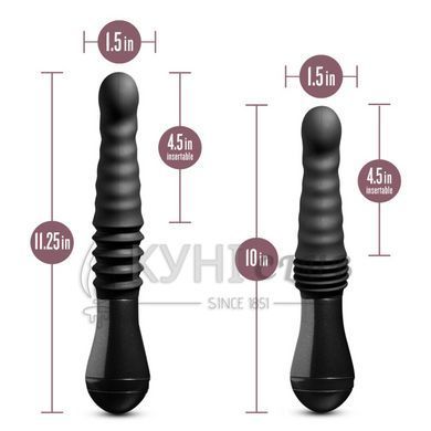 Пульсатор Blush Temptasia &ndash; Lazarus Thrusting Dildo &ndash; Black, ребристий стовбур, 3 швидкості 106850 фото