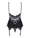Сатиновый кружевной корсет Obsessive 810-COR-1 babydoll & thong L/XL, черный, корсет, танга 105141 фото 6