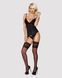 Сатиновый кружевной корсет Obsessive 810-COR-1 babydoll & thong L/XL, черный, корсет, танга 105141 фото 3