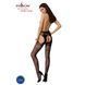 Эротические колготки-бодистокинг Passion S022 black, имитация цветочных чулочков и пояса для чулок 100818 фото 4