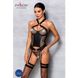 Сетчатый комплект корсет с халтером, съемные подвязки и трусики Amanda Corset black L/XL - Passion 102904 фото 3