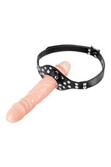 Кляп із подвійним фалоімітатором Fetish Tentation – Double Penis Gag Flesh 103980 фото