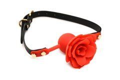 Силіконовий кляп з трояндою Master Series: Blossom Silicone Rose Gag &ndash; Red 106813 фото