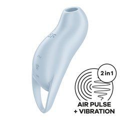 Вакуумний кліторальний стимулятор з вібрацією Satisfyer Pocket Pro 1 Blue 109760 фото