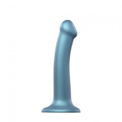 Насадка для страпона Strap-On-Me Mono Density Dildo Blue M, диам. 3,3см, однослойный силикон, гибкий 100119 фото